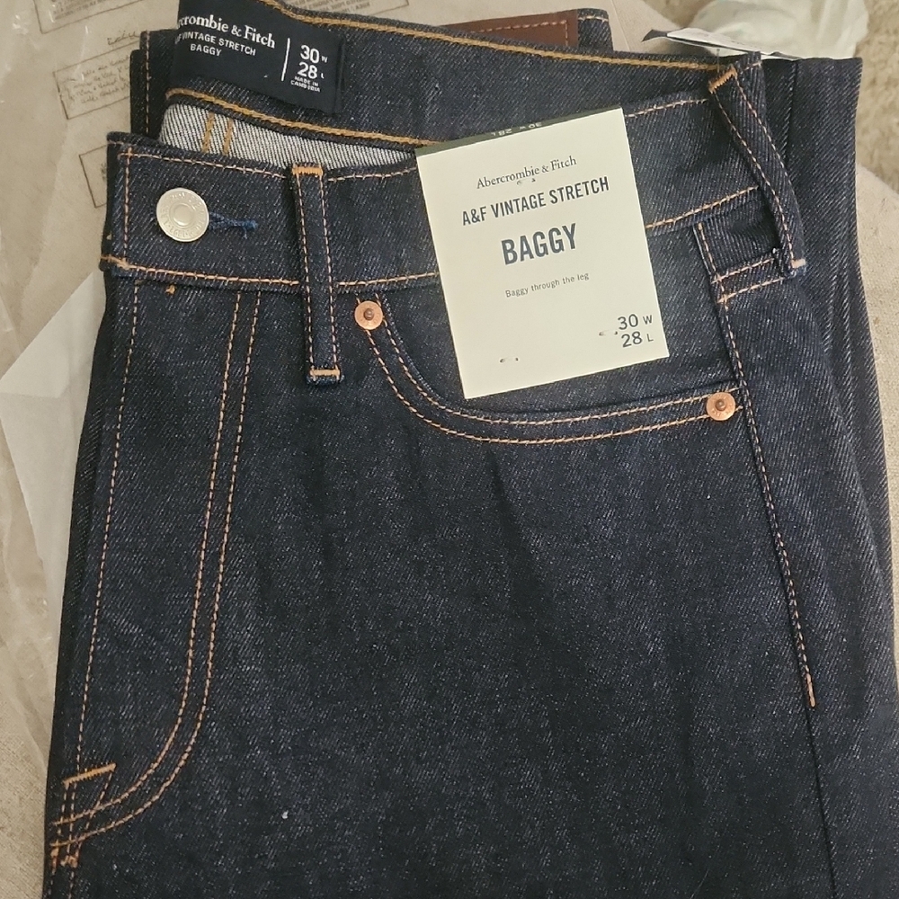 Abercrombie & Fitch Vintage Stretch Baggy Jeans Size 30×28 - Picture 2 of 5